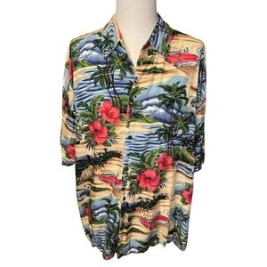 Big Dogs 4X Men’s Hawaiian Camp Shirt Tropical Coastal Beachy Vacation Resort